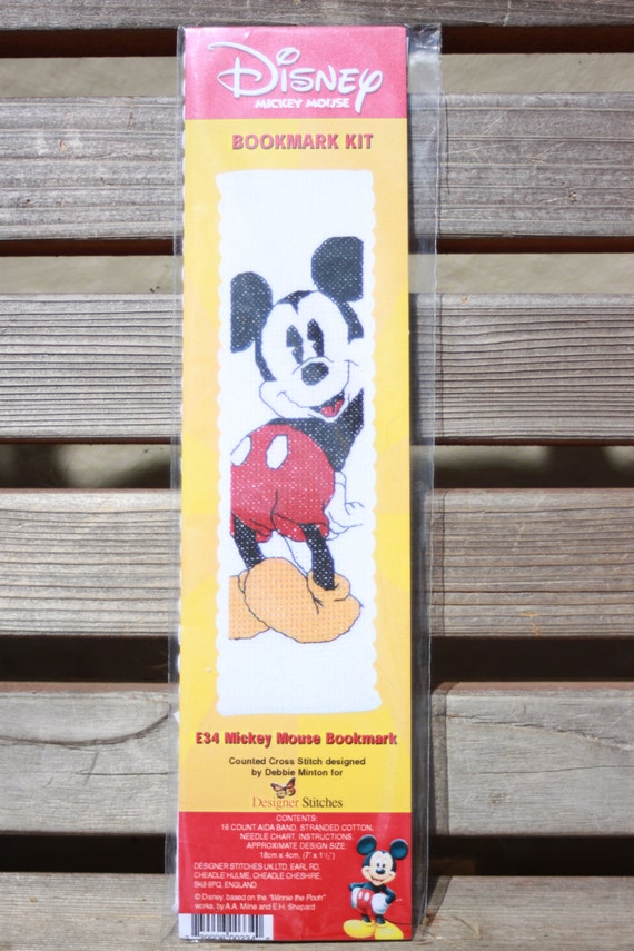 disney mickey mouse bookmark cross stitch kit by jodyscraftycorner