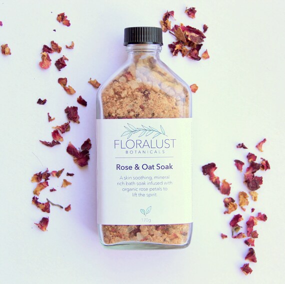 Rose & Oat Bath Soak // Dead Sea Bath Salts by FloralustBotanicals
