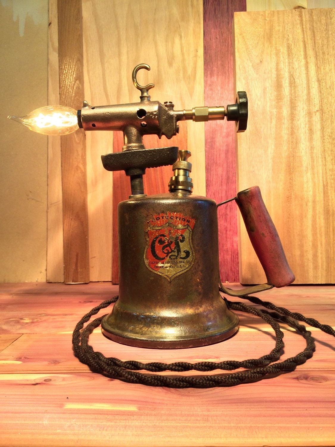 Vintage Blow Torch Lamp Light