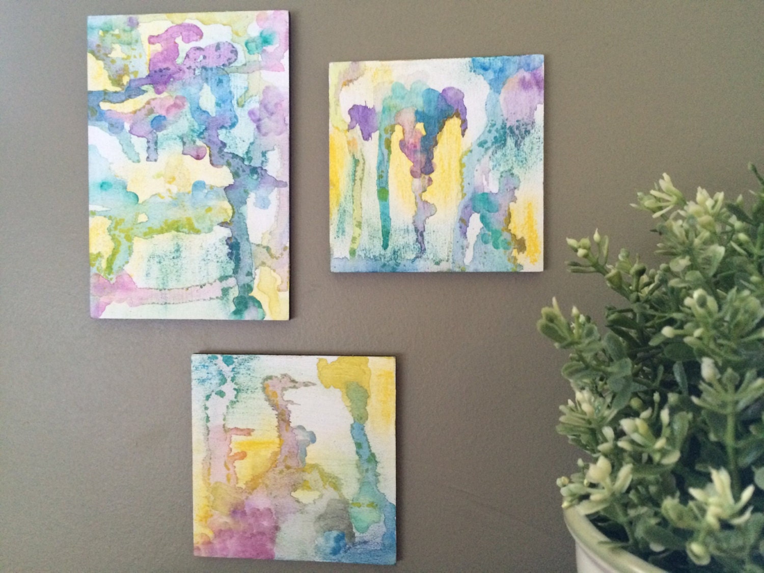 As Water. Set of three watercolor paintings. by MareStudios
