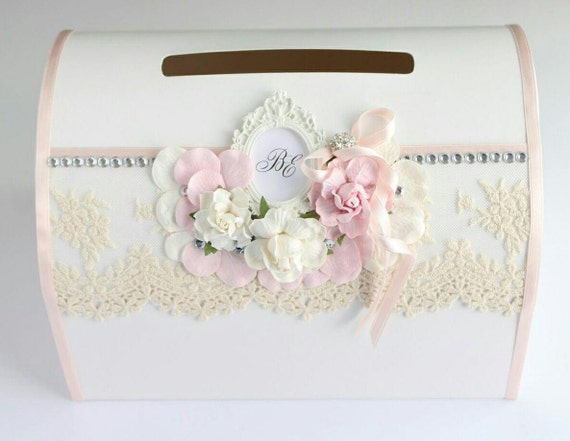 Personalized Wedding Card Box Ivory Wedding Card Holder,Vintage,Gift ...