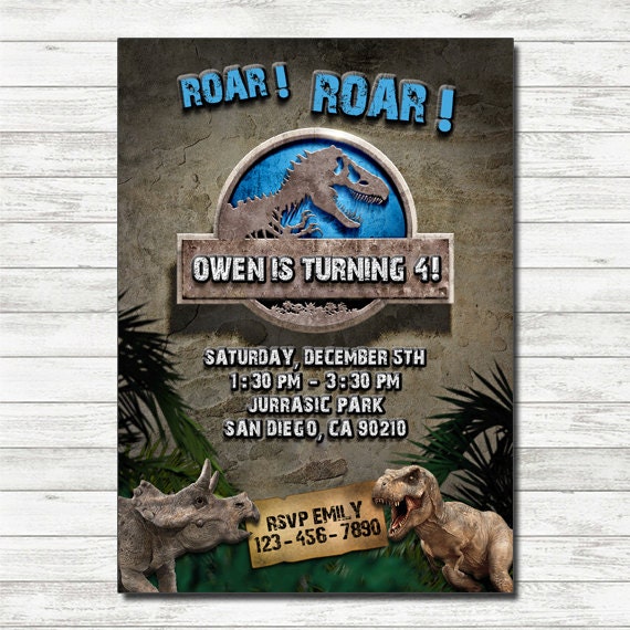 Jurassic World Invitation Jurassic World Party Jurassic