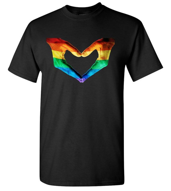 Love Heart Hand Sign Symbol Gay Pride Rainbow Peace Equality