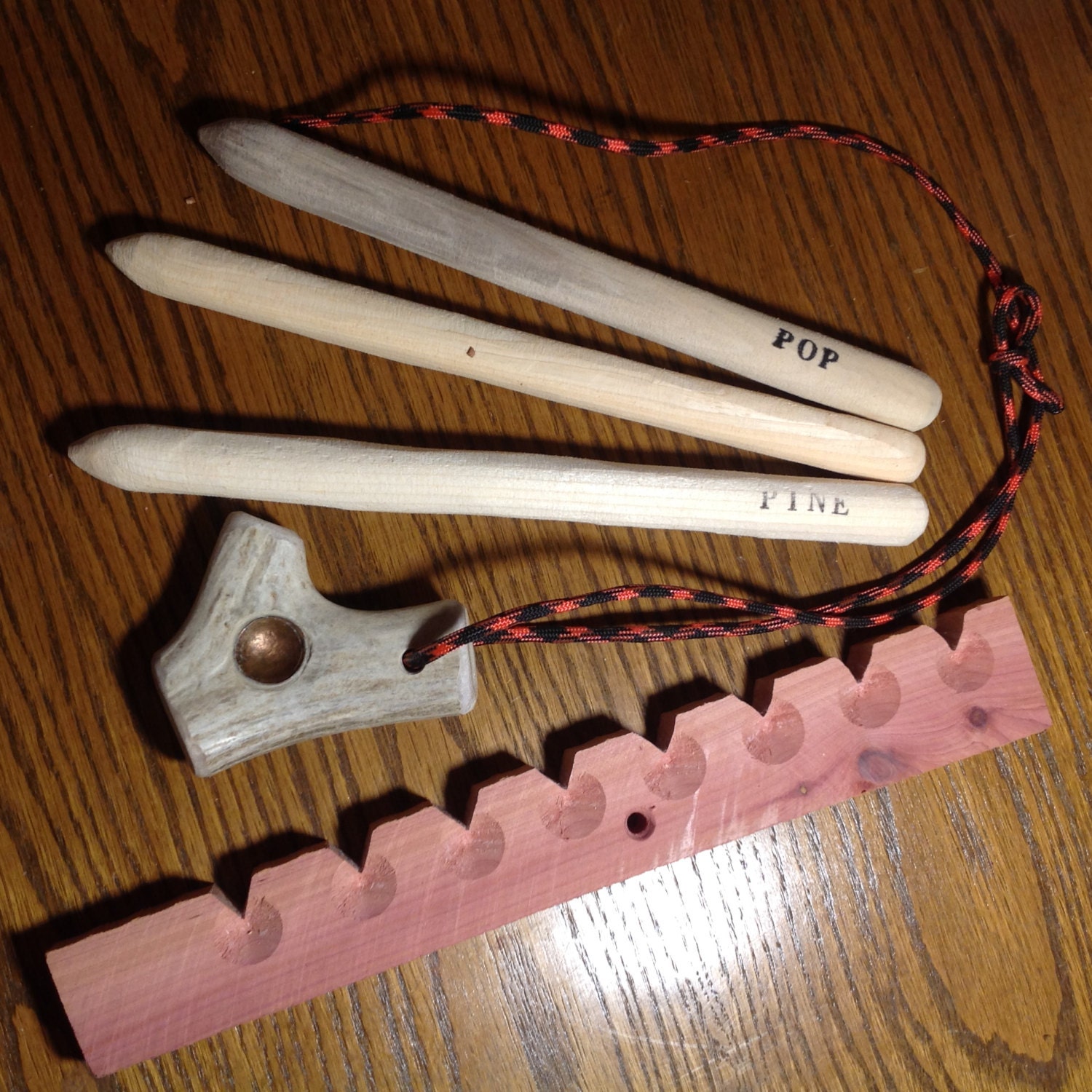 Friction fire bow drill kit