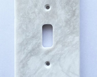 Real Natural Stones White Marble Meram Blanc Switch Plate Cover