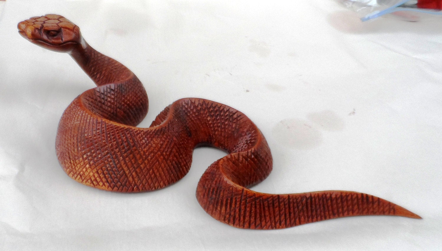 Snake wood carving snk12 by forestvillage on Etsy