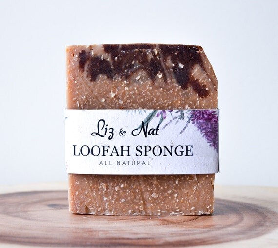 Loofah Sponge Bar Soap Cold Process Soap Vegan Soap by LizandNat
