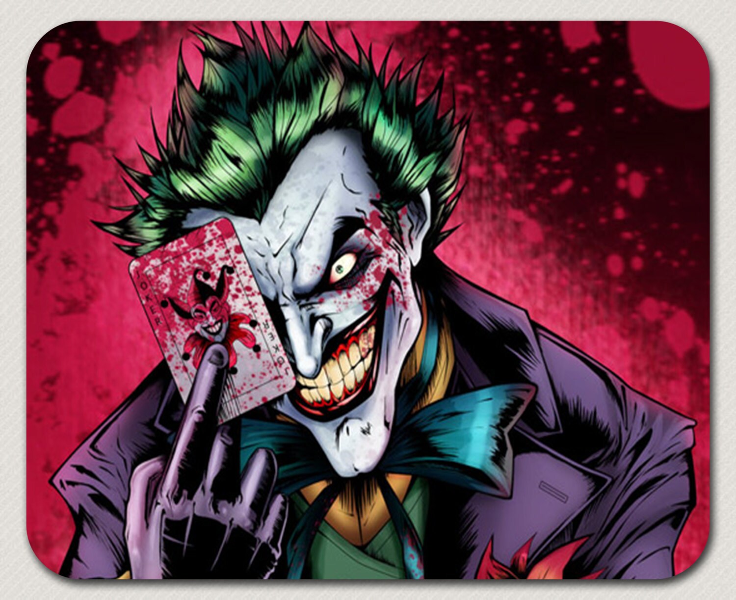 DC Comics Joker Crazy mouse pad gift unique geek nerd comic