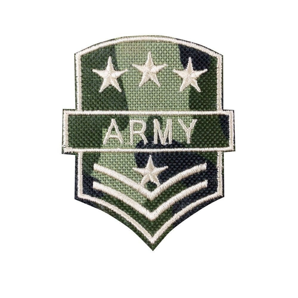 USA Army Patch Embroidered Three Stars Military Badge Iron On