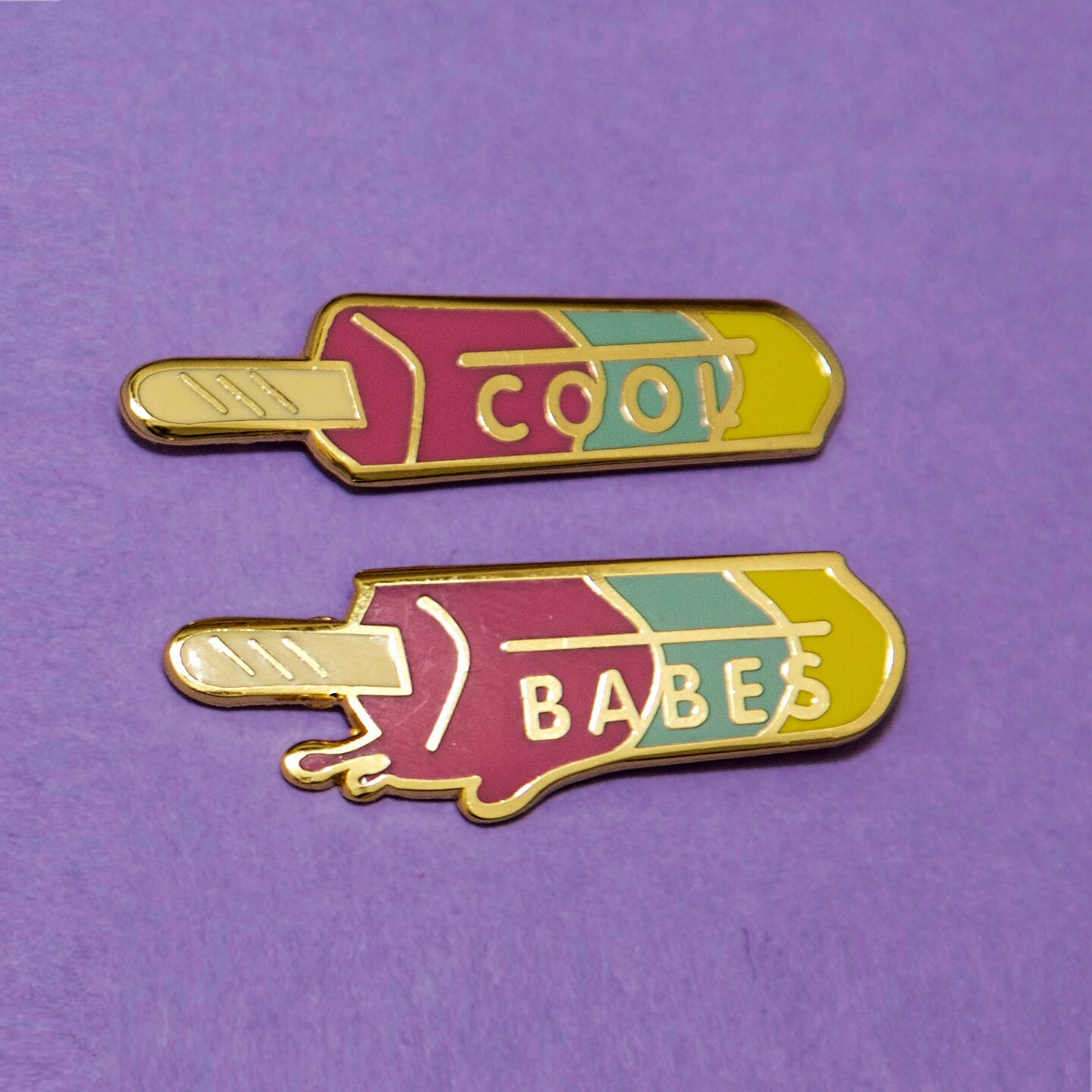 Cool Babes Hard enamel lapel pin set by KateandCait on Etsy
