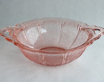 Pink Cherry Blossom Glass bowl/Jeannette co.