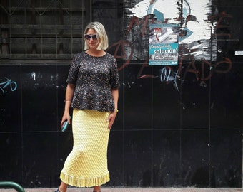 Cotton finished with fringed skirt