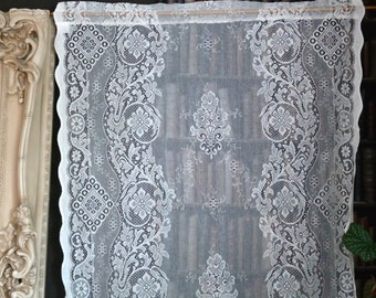 Jessica A Beautiful Victorian design c1895 cotton lace Curtain panel .9 x1.6m 36”x63” readymade Scottish lace Laura Ashley style