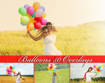 50 Balloons Overlays Photoshop Overlays Balloons Clip Art Balloon Overlay Colorful Balloon Clipart Balloons Photo Overlays Balloons PNG
