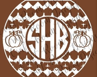 Fall Monogram Circle SVG Design