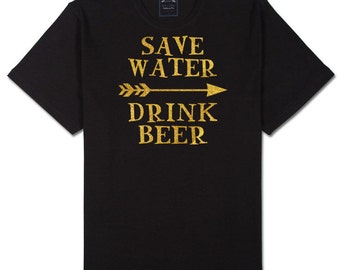 save water drink beer t shirt