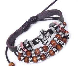 bracelet leather zen buddhist