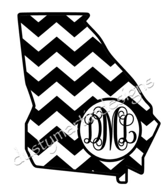 Download Chevron State of Georgia Monogram border by dustymartindesigns