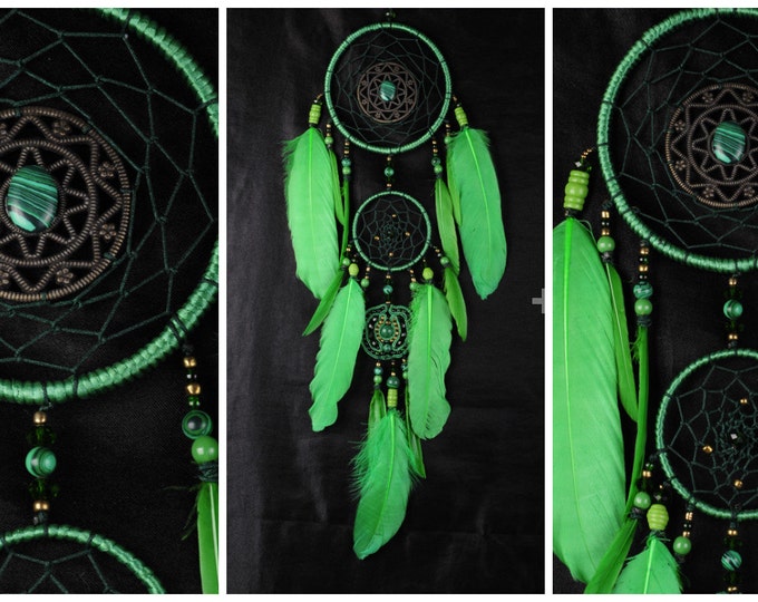 Dreamcatcher New green Dream сatcher gift idea green dreamcatchers boho dreamcatcher wall handmade gift green decor Christmas New Year gift