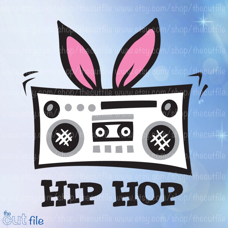 Hip hop rabbit svg Easter cut file for cutting machines boom
