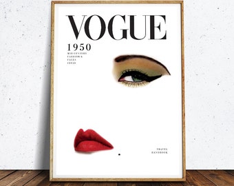 VOGUE Cover Printable, Fashion Print, Vogue Wall Art, Cover 1950, Printable Large Art, Vogue Poster, Fashion Printable, INSTANT DOWNLOAD
