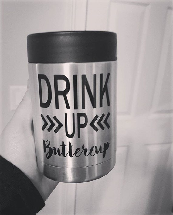 Drink Up Yeti Koozie Sticker by SelcouthBrand on Etsy