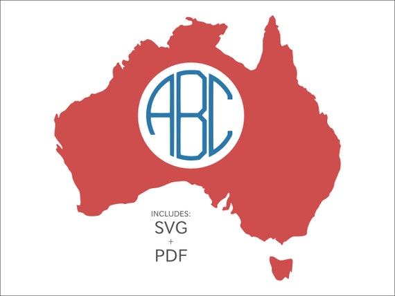 Download Australia SVG Aussie Solid Monogram Vector Cut File. Circle