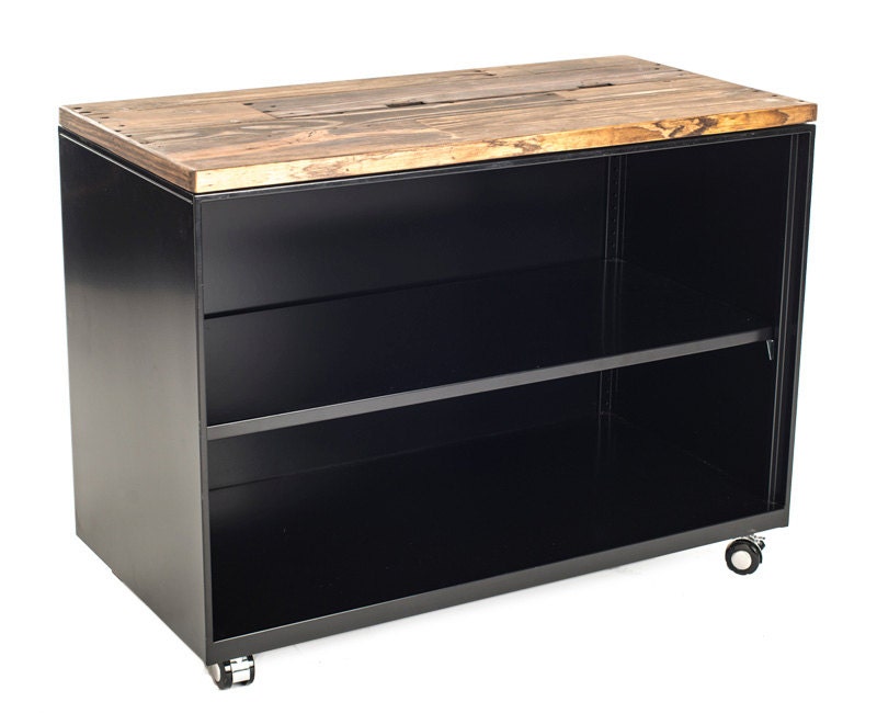 Mobile Storage with Reclaimed Wood Top