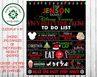 Personalized Disney Cruise Christmas Very Merry Merrytime Cruise To Do List **JPG or Finished Magnet**