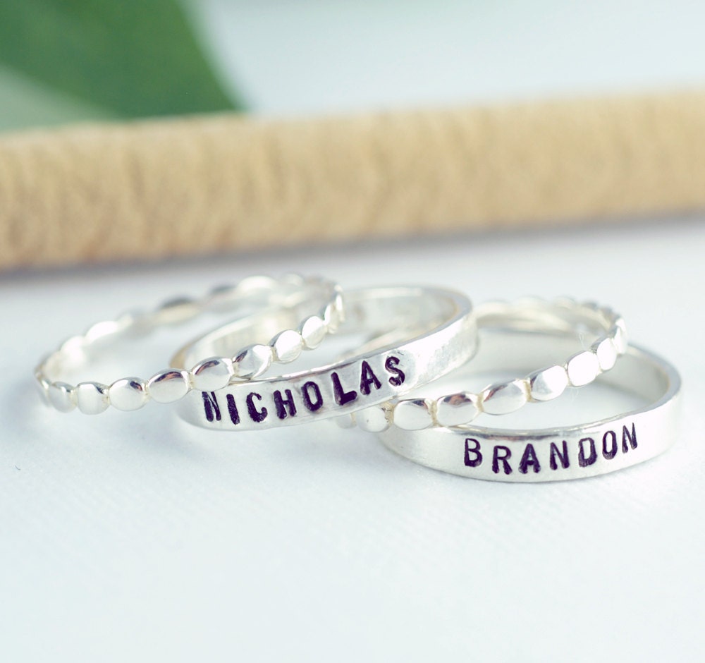 Personalized Ring Personalized Stackable Mothers Ring
