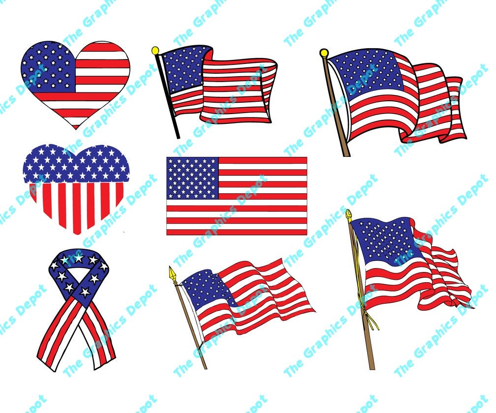 American Flag svg dxf pdf ai eps files Patriotic USA