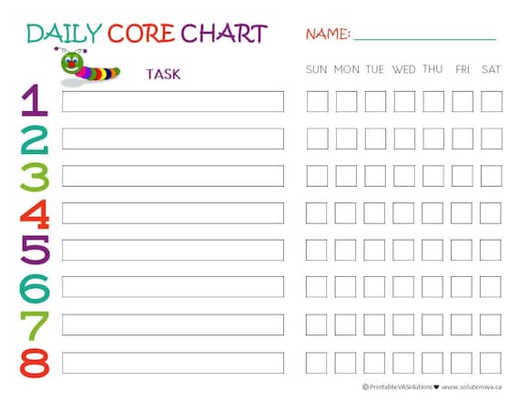 Kids Chore Chart Responsibility Chart Chores by PrintablesByLucie