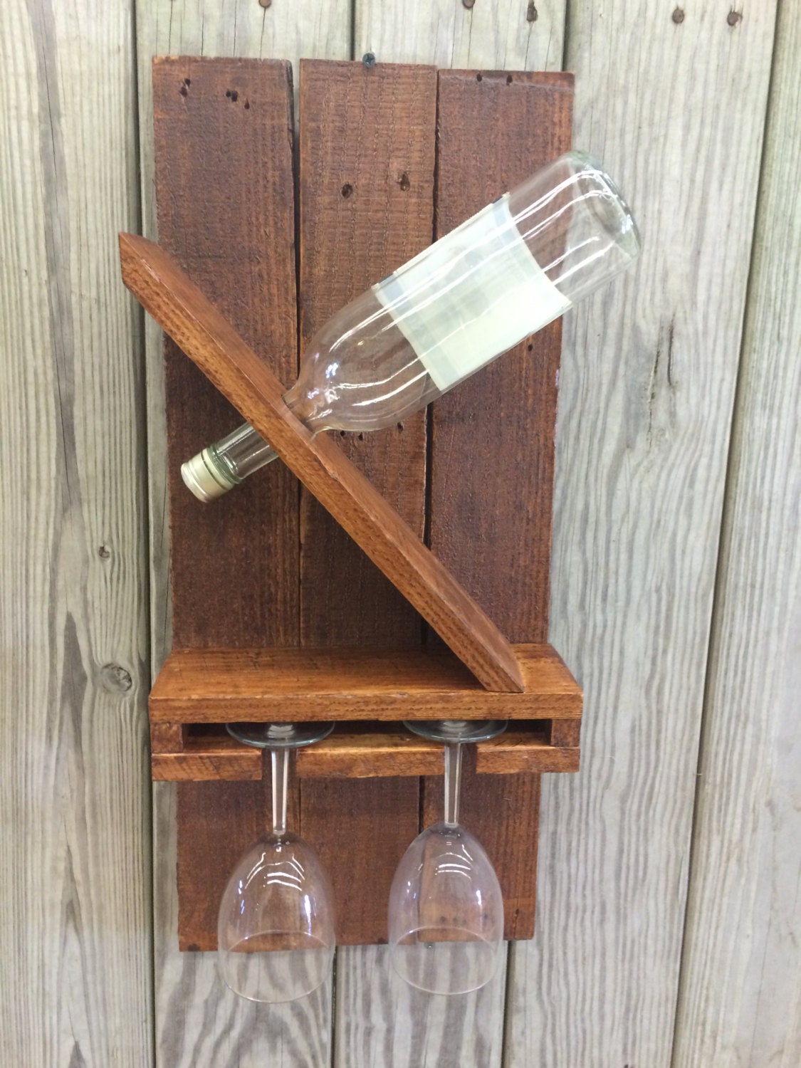 Rustic wooden wine rack Rustic home decor Wine storage