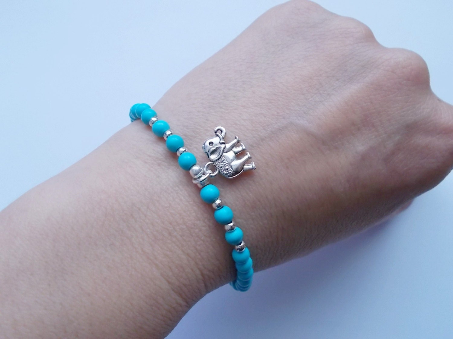 The New Turquoise Bracelet Beaded Stretch Bracelet Womens