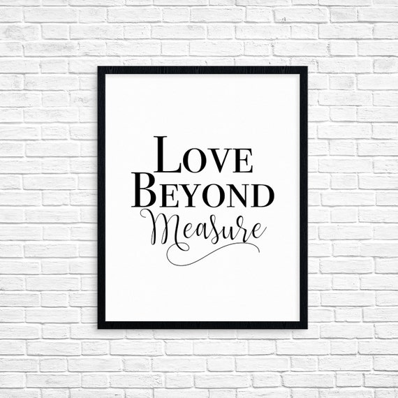 kitchen wall art quote printable decor love beyond measure