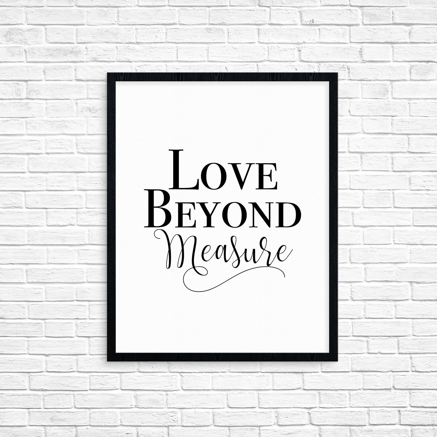 kitchen wall art quote printable decor love beyond measure