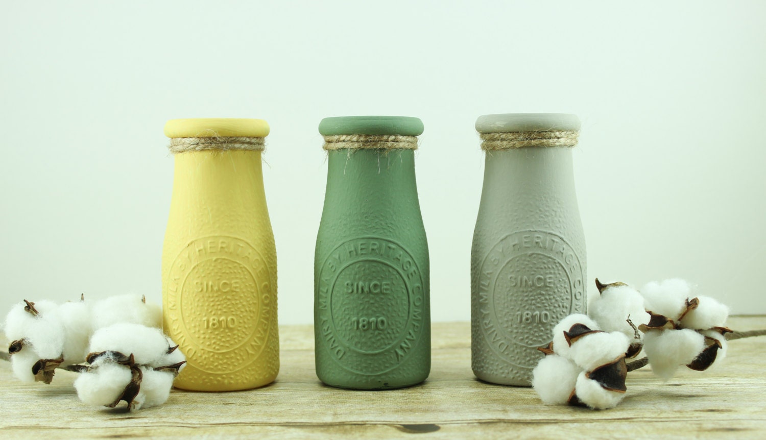 Vintage Dairy Bottles Set of 3 Milk Bottle Vases Fall Decor