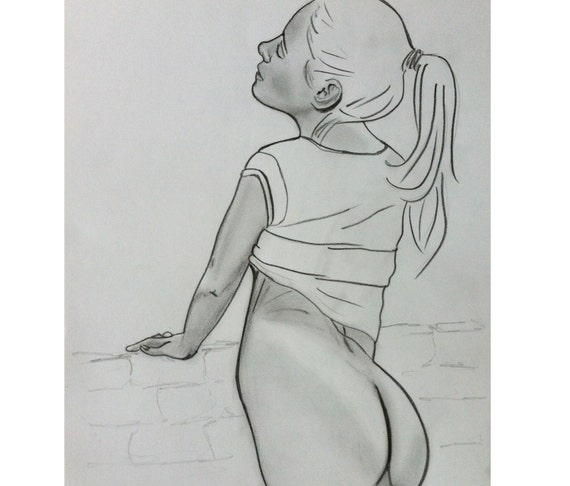 pencil drawing nude women