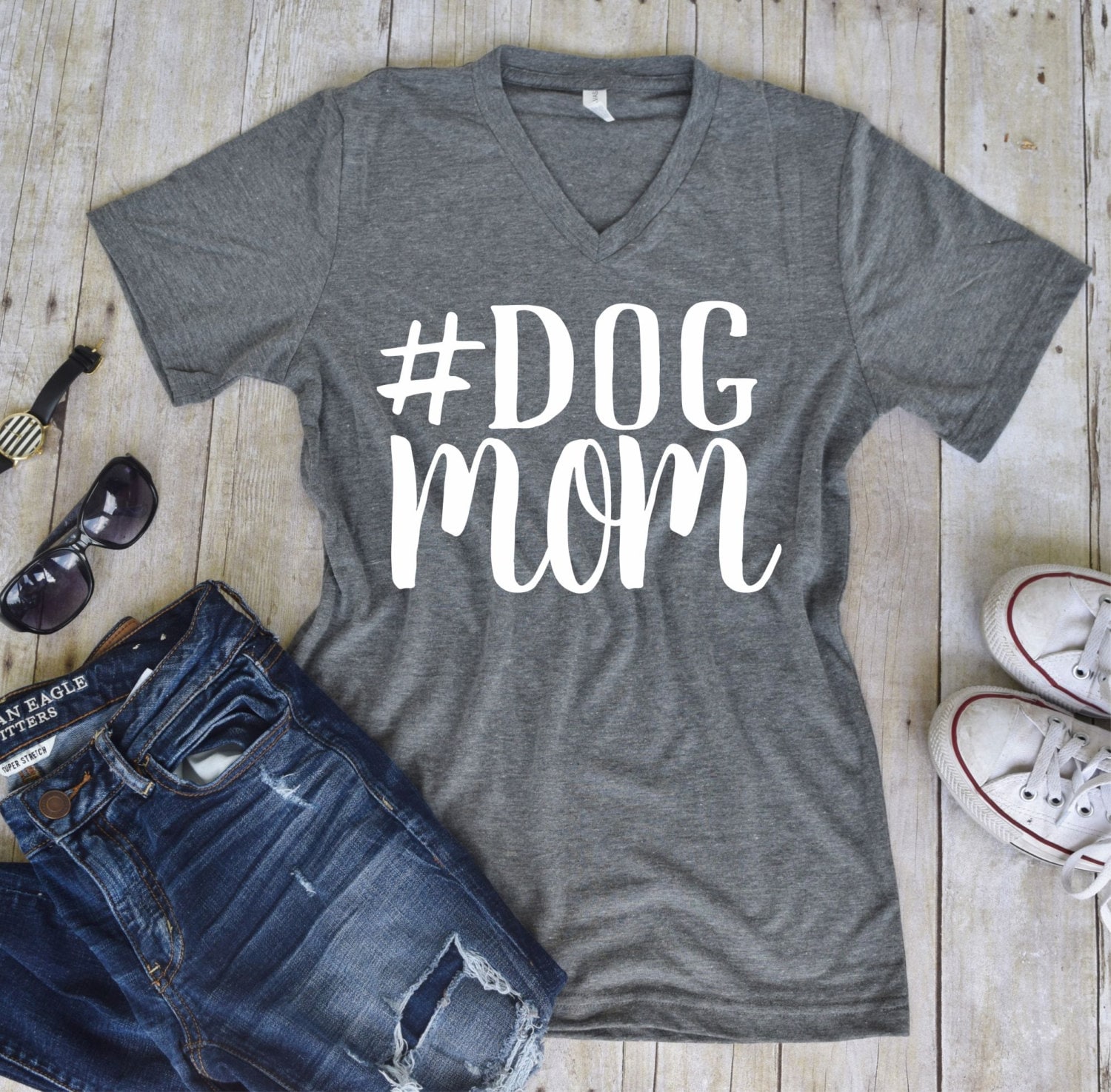 Dog Mom Statement UNISEX Tee - Custom Pet Tee Shirt - Dog Quote Tee- Pet Lover Tee (VT-1007)