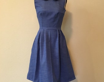 Peter Pan collar dress/with pockets/ gathered skirt / custom made