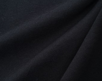 100% Cotton Jersey Fabric (Wholesale Price Available By The Bolt) USA Made Premium Quality - 2085R Black - 1 Yard