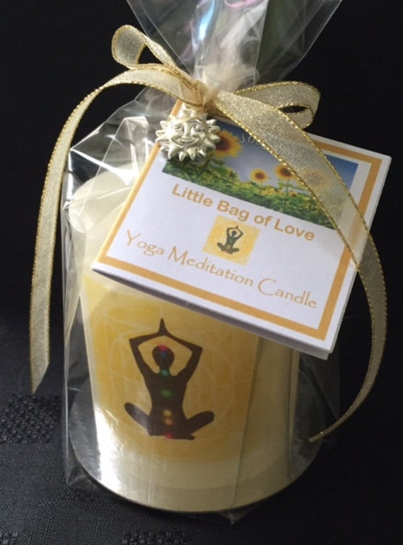 Yoga Meditation Candle Gift Rustic Ivory Pillar Candle