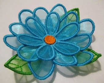 Free Standling Applique 3D Flower Project #388 ( Machine Embroidery Design from ATW )