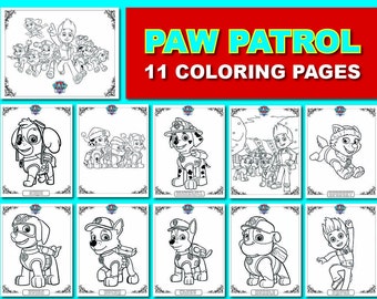  Paw  patrol  coloring  Etsy