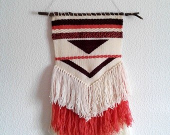 weaving wall "Alba" size M tapestry wall art handmade ethnic weaving