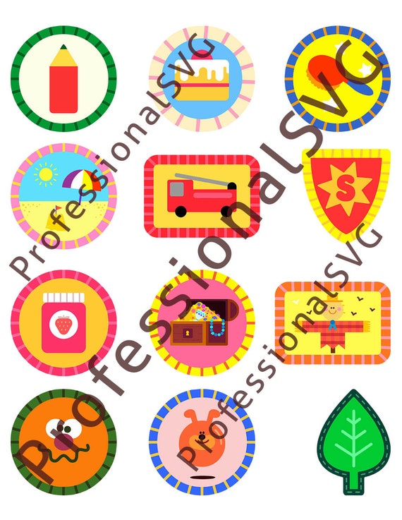 Hey Duggee Badges 1 to 12 Squirrel Club by ProfessionalSVG