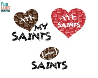 Football SVG, Football season , Saints , Football, Love my Saints, Heart, ball ,Digital Cutting File, svg png dxf eps zip | svg file