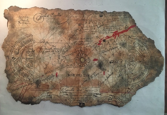 Goonies movie prop treasure map Hand Made. Not a by Customrelics