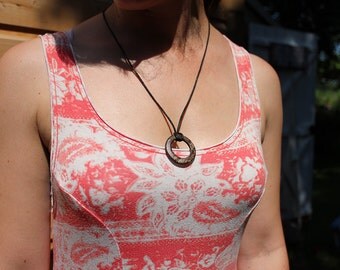 Coconut Wood Necklace, Boho Tribal Necklace, Wood Necklace, Summer Necklace, Wood Pendant