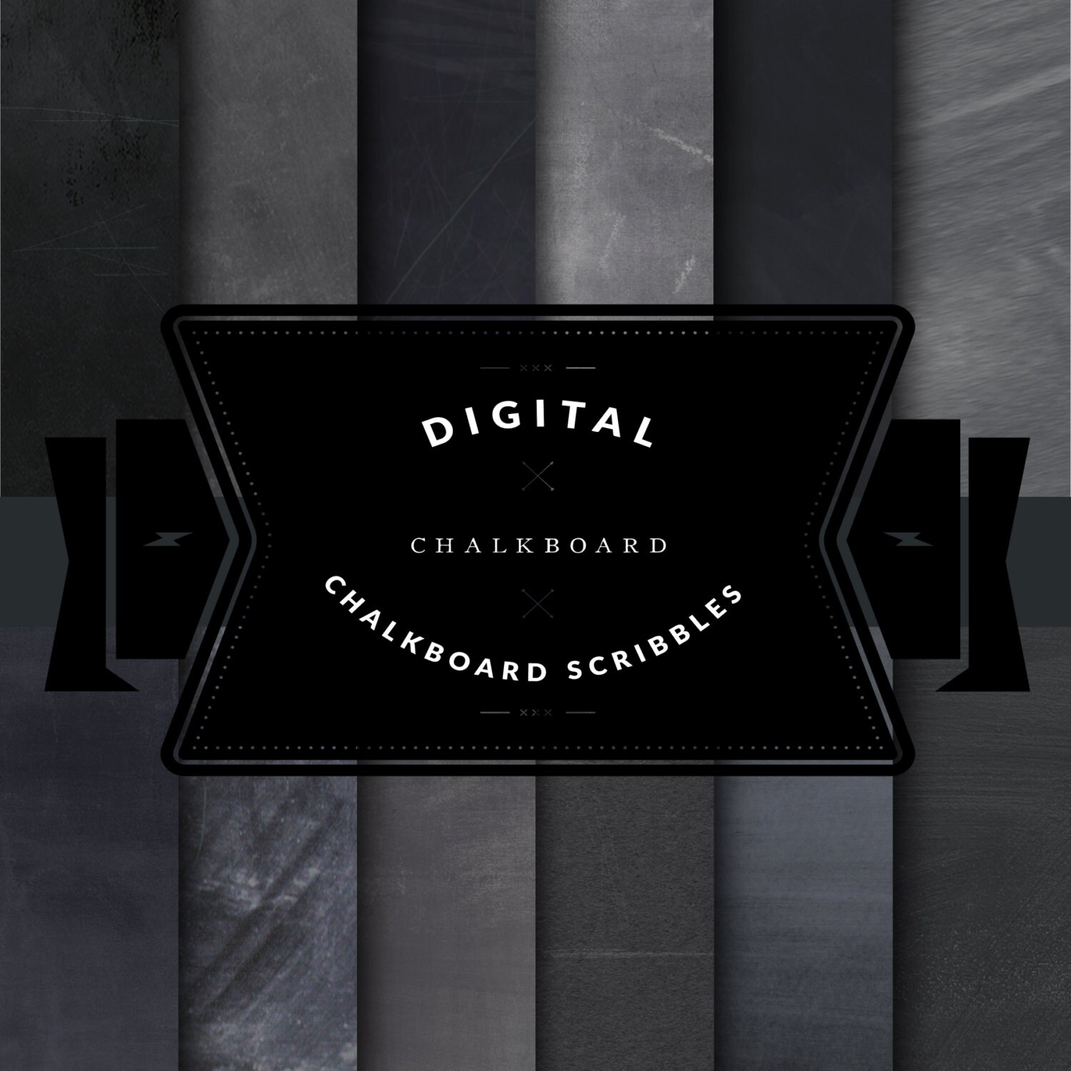 Chalkboard Scribbles Digital Printable Paper